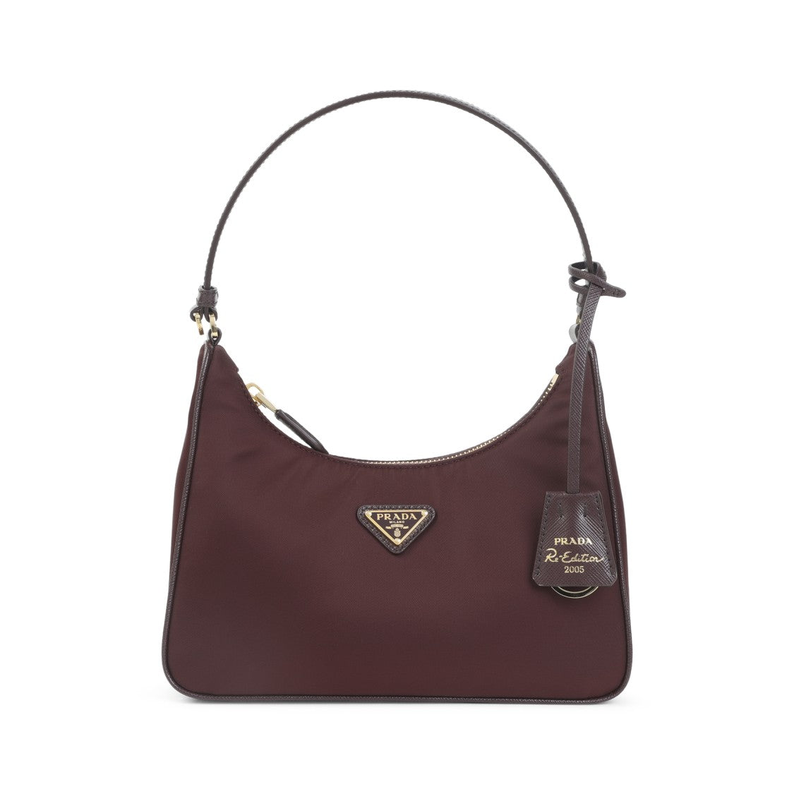 Prada Bordeaux Recycled Polyamide Mini Bag With Signature Hardware