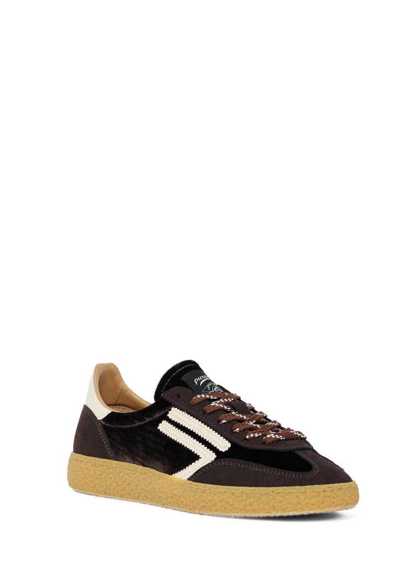Puraai Low-Top Velvet Sneakers With Minimalistic Design