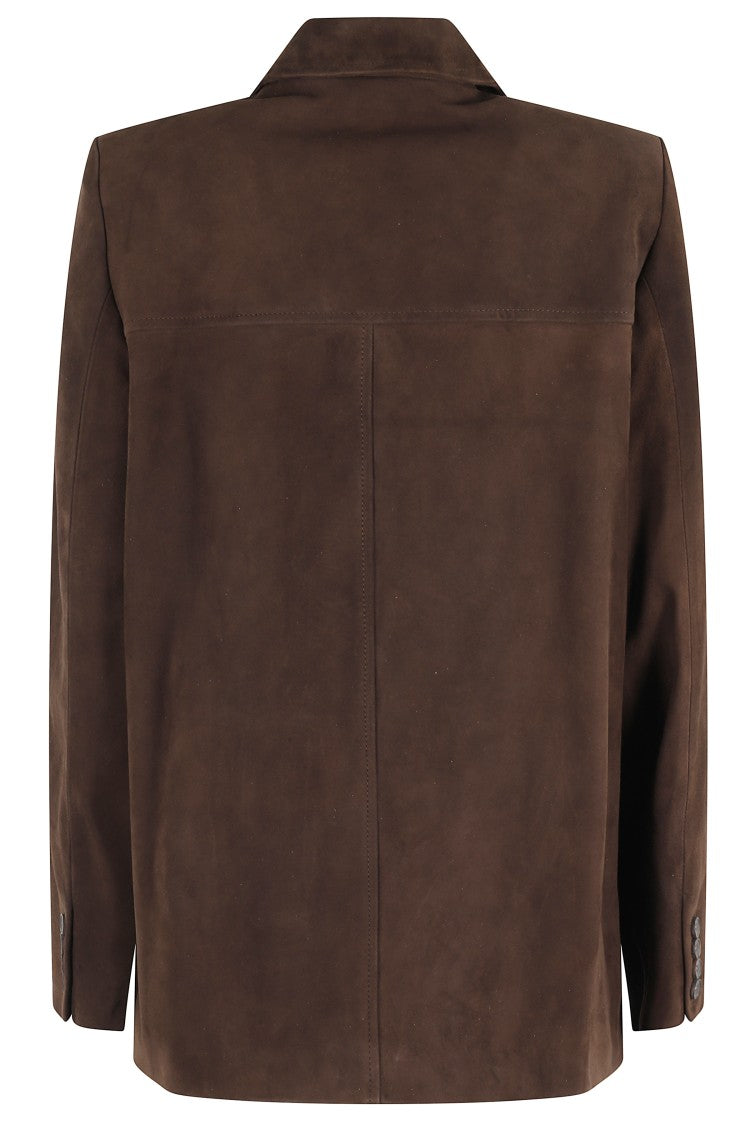 Semi Couture Flora In Soft Suede Leather Blazer