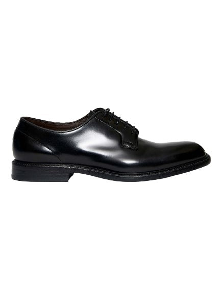 Green George Black Leather Lace-Up