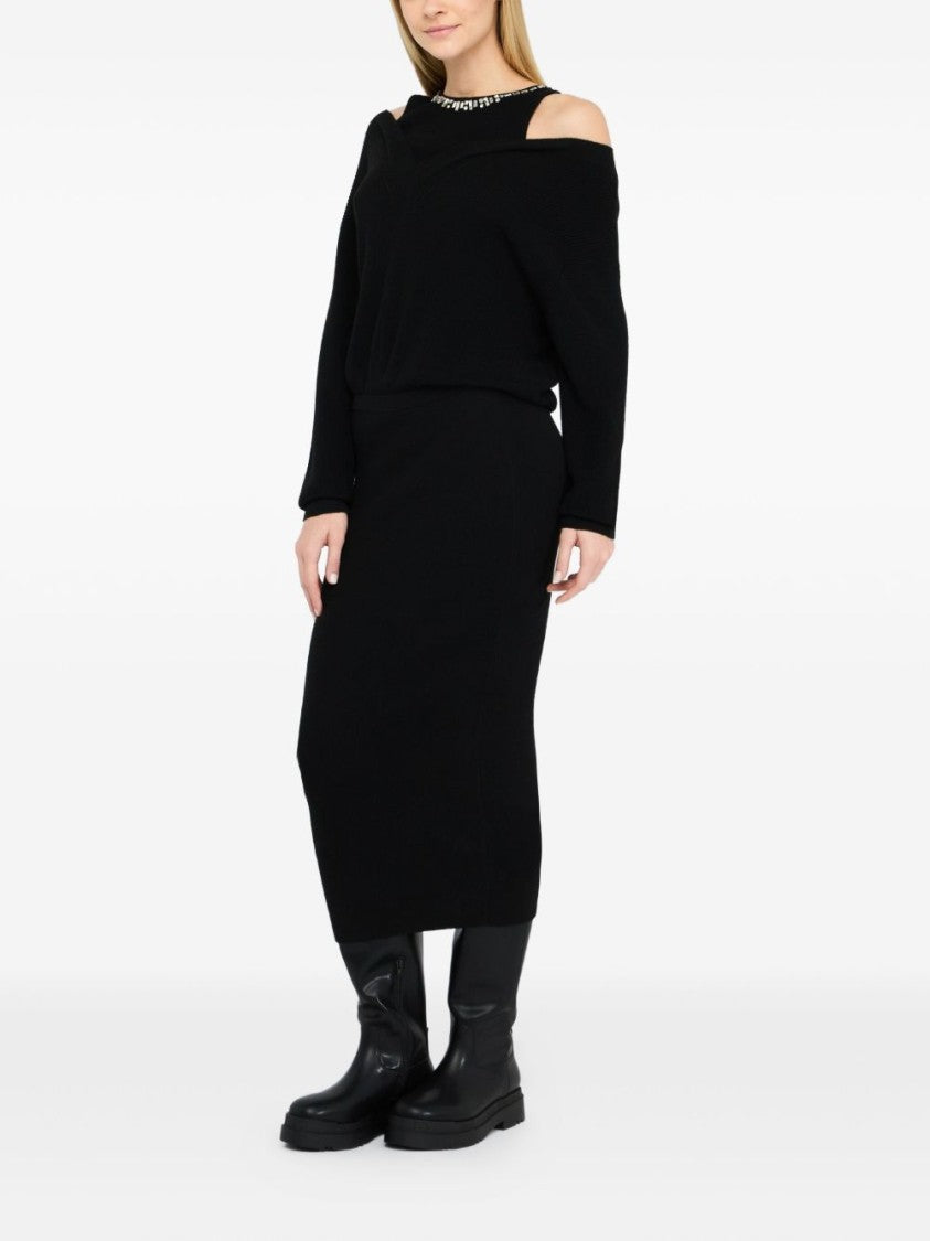 Liu Jo Midi Dress With Cut-Out Shoulder Details