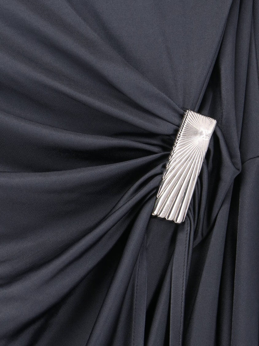 The Attico Draped Mini Dress – Grey