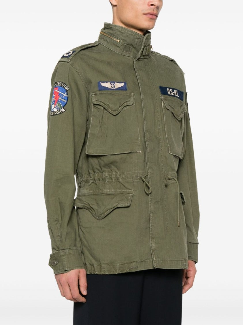 Polo Ralph Lauren Military-Inspired Green Coat With Embroidered Patches