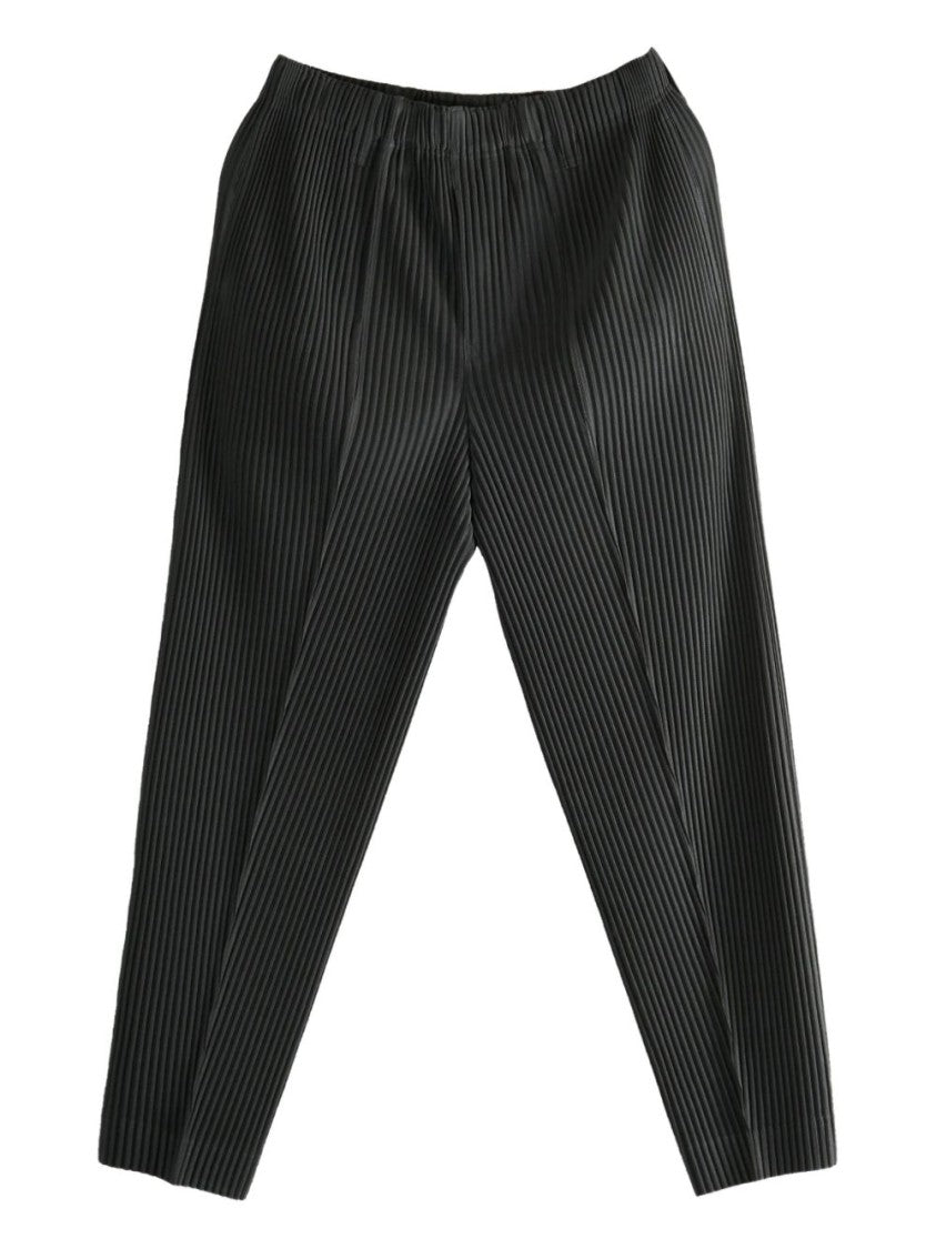 Homme Plissé Issey Miyake Pleated Straight Leg Trousers With Elasticated Waistband
