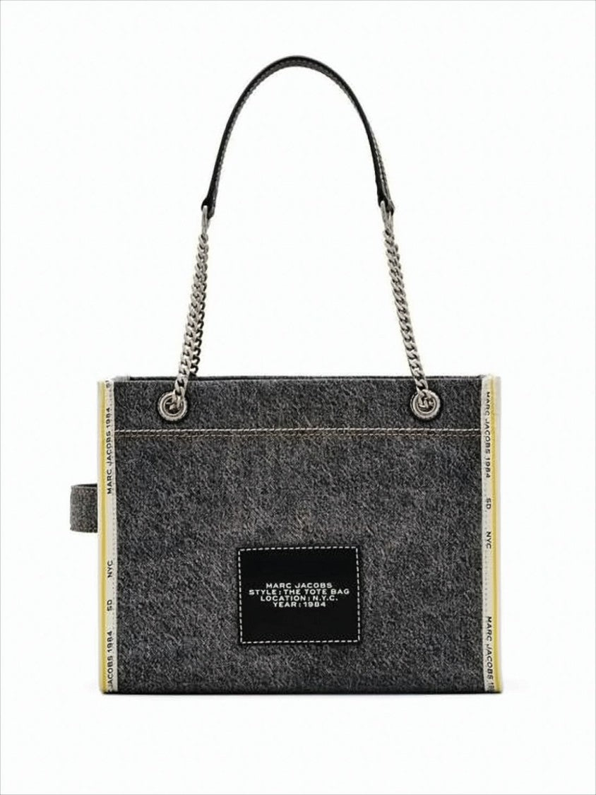 Marc Jacobs Textured Cotton Tote Bag With Chain