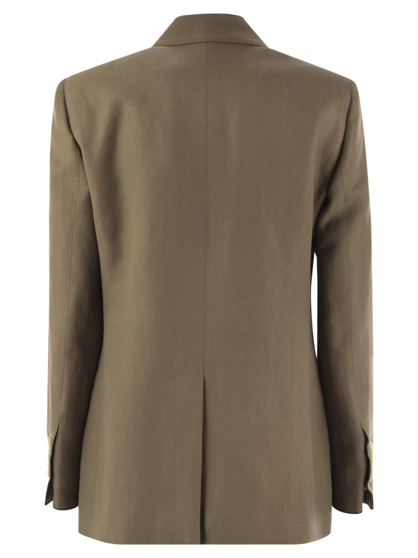 Brunello Cucinelli Fluid Viscose And Linen Twill Jacket