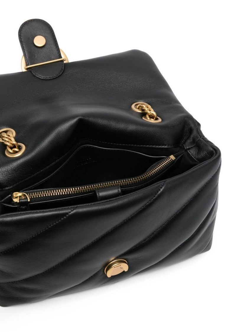 Pinko Love Classic Puff Quilted Black Shoulder Bag