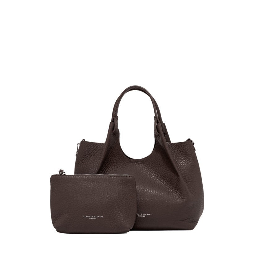 Gianni Chiarini Contemporary Brown Pebbled Leather Shoulder Bag