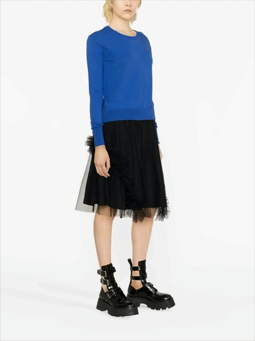 Vivienne Westwood Fitted Cashmere Blend Sweater With Classic Crew Neckline