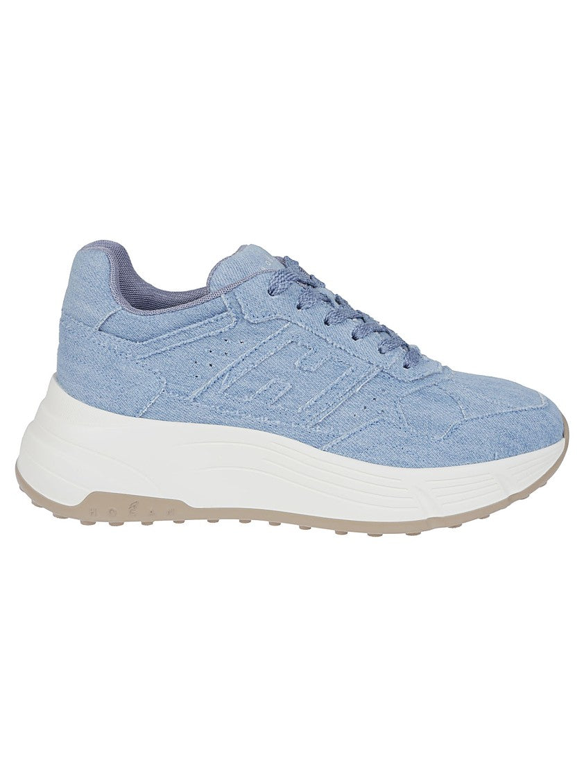 Hogan H669 Textured Cotton Sneakers With Sole