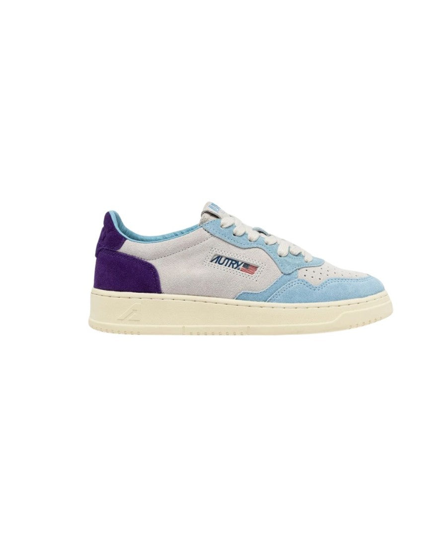 Autry Tri-Color Suede Medalist Low Sneakers With Padded Collar