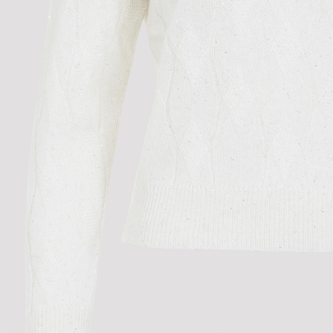 Peserico Long-Sleeved Knit Sweater With Subtle Cable Knit Design