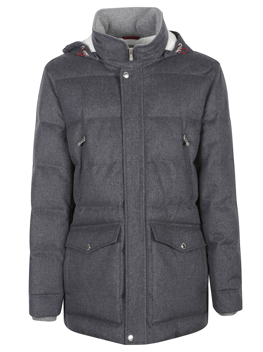 Brunello Cucinelli Quilted Down Jacket With High Collar