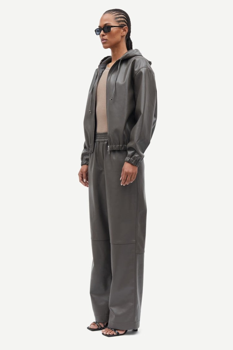 Samsoe Samsoe Loose-Fit Hoodie With Recycled Leather