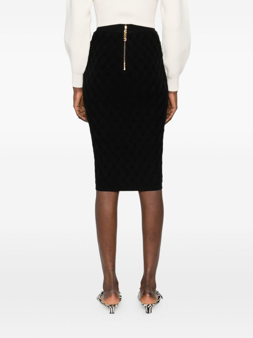 Elisabetta Franchi Fitted Pencil Midi Skirt