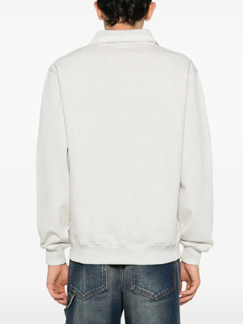 Drôle De Monsieur Classic Cotton Polo Pullover With Buttoned Placket