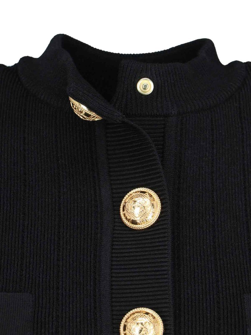 Balmain Decorative Button Cardigan – Black