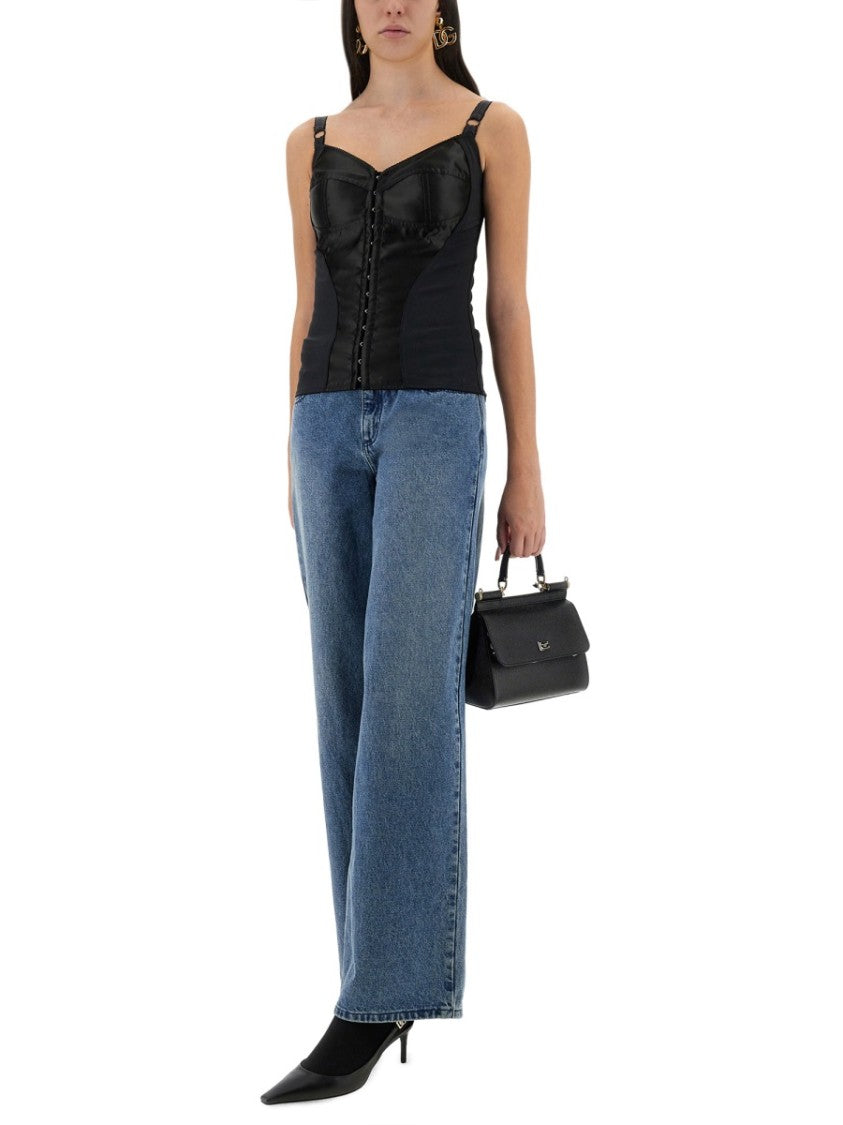 Dolce & Gabbana Satin Bustier Top