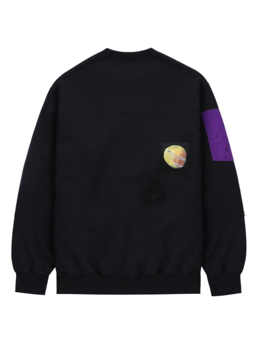 Undercover Artistic Black Printed Sweatshirt With Crew Neck Design