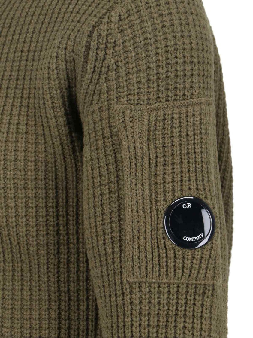 C.P. Company Full-Zip Wool Blend High Collar Sweater