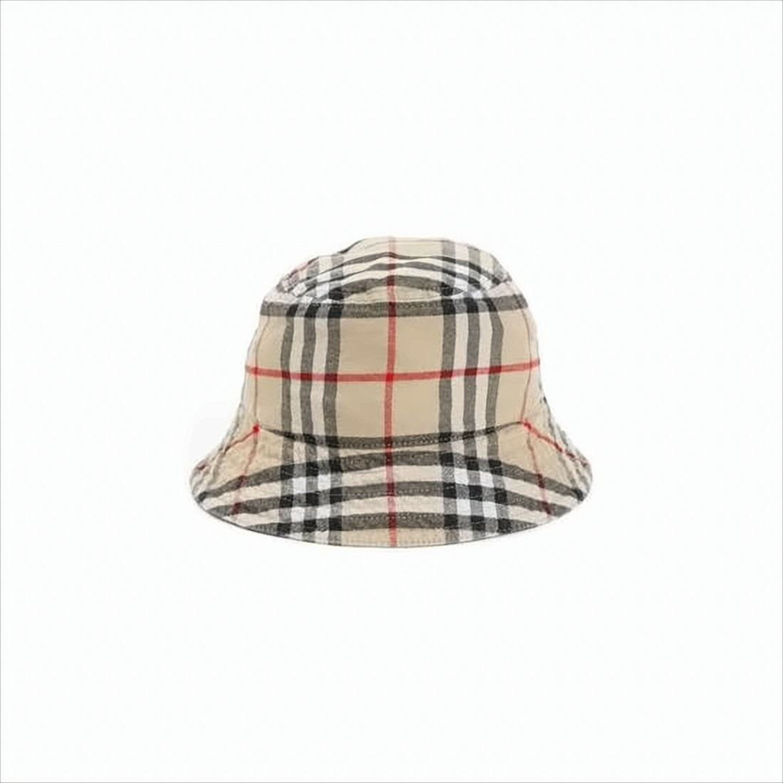 Burberry Beige Check Pattern Cotton Bucket Hat