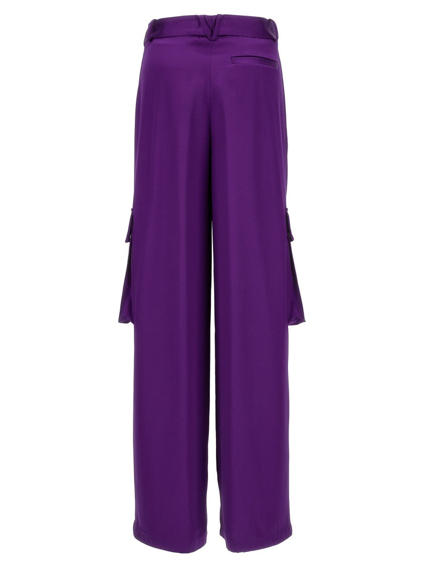 Versace Satin Cargo Pants With Loose Leg Silhouette