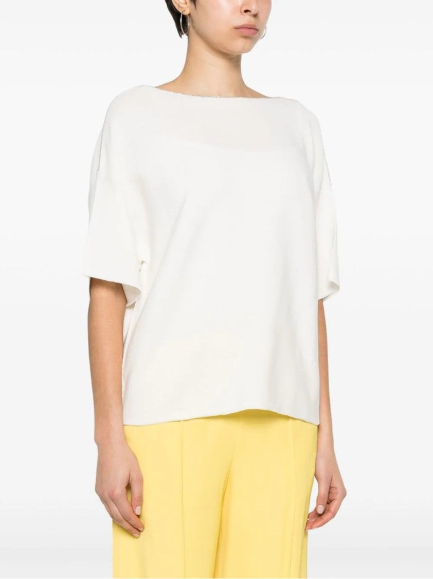 Fabiana Filippi Cotton Sweater With Design And Relaxed Fit