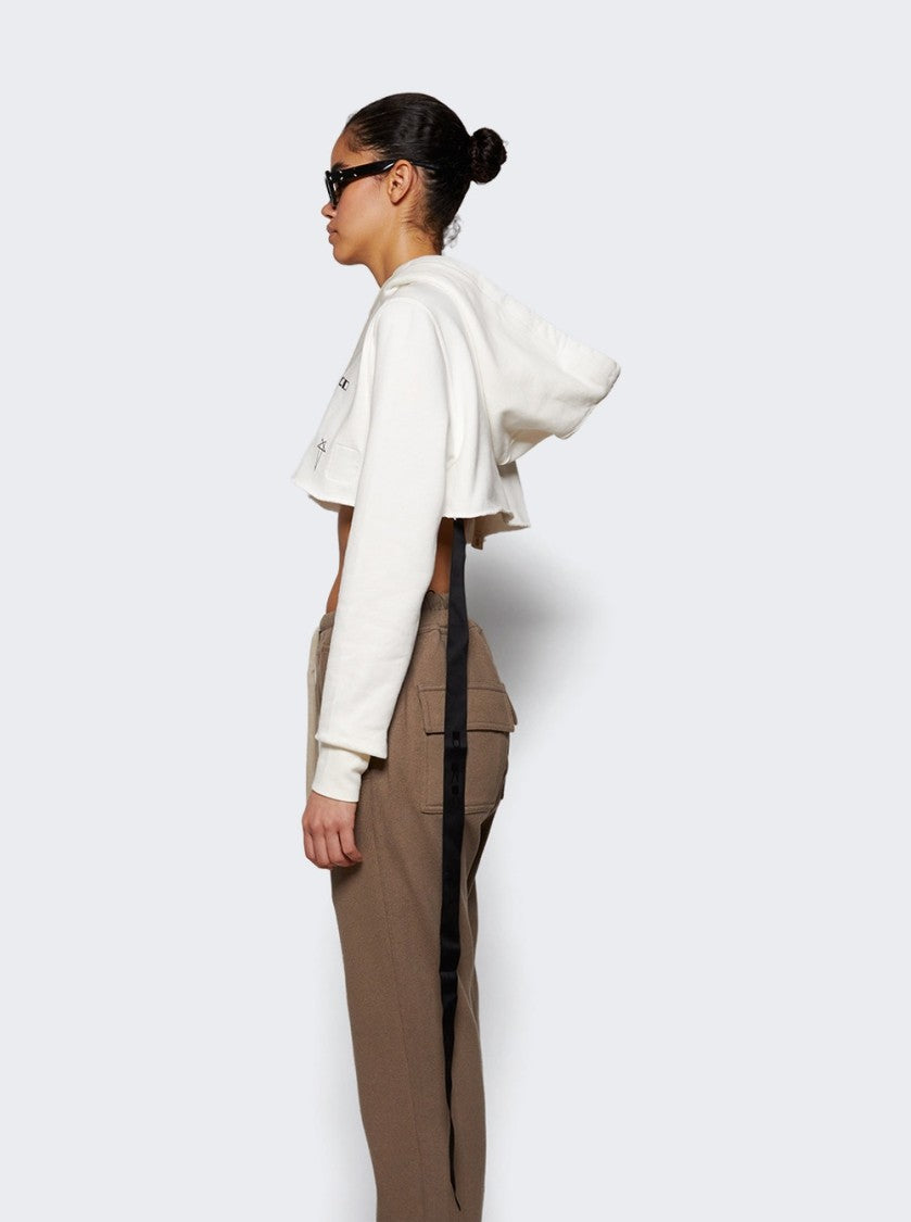 Drkshdw By Rick Owens Cropped Hoodie Milk And Black