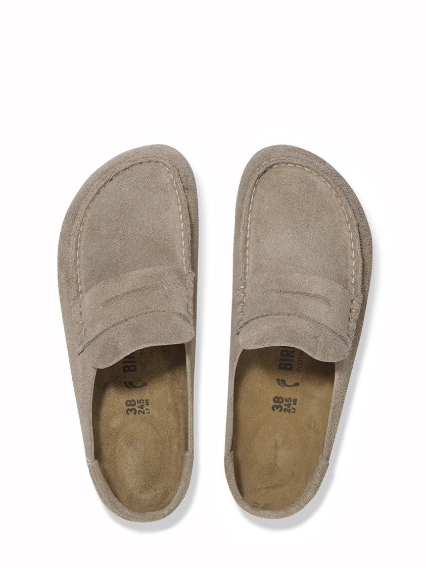 Birkenstock Neutral Soft Suede Slip-On Sandals With Penny Strap