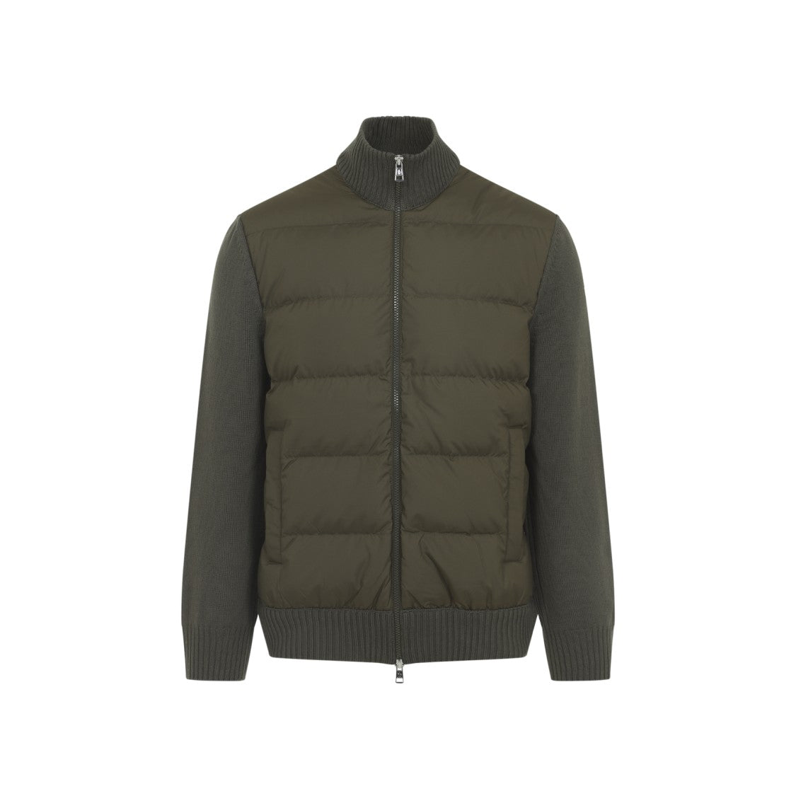 Moncler Padded Knit Sweater With Quilted Front Panel