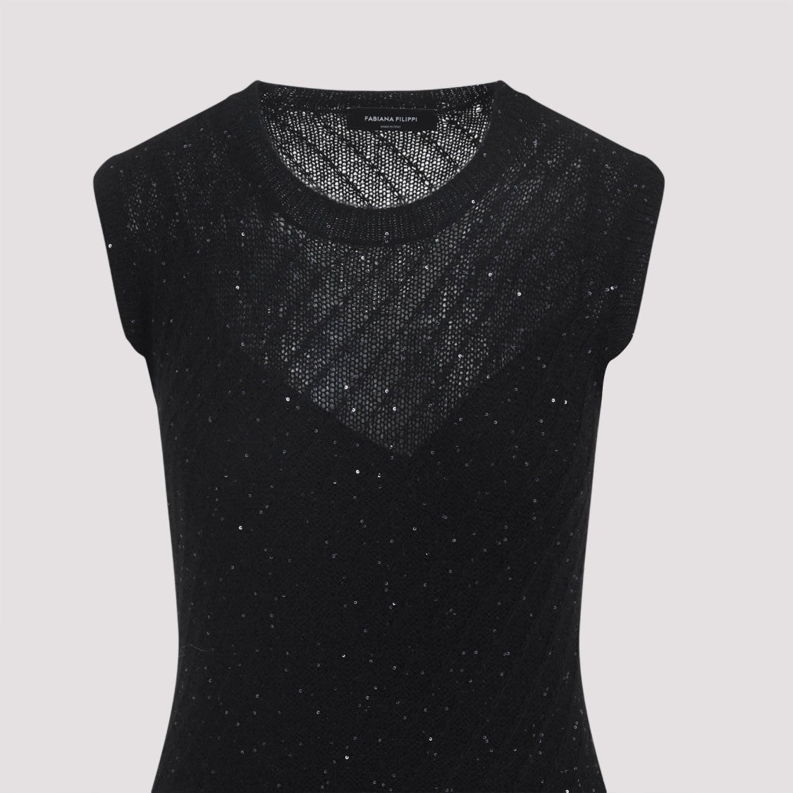 Fabiana Filippi Sleeveless A-Line Evening Dress With Subtle Sparkle