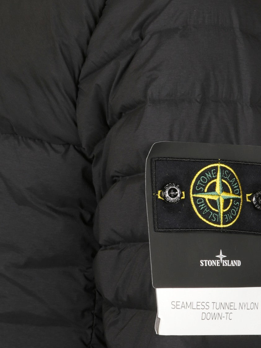 Stone Island Structured Black Coat With Tailored Fit