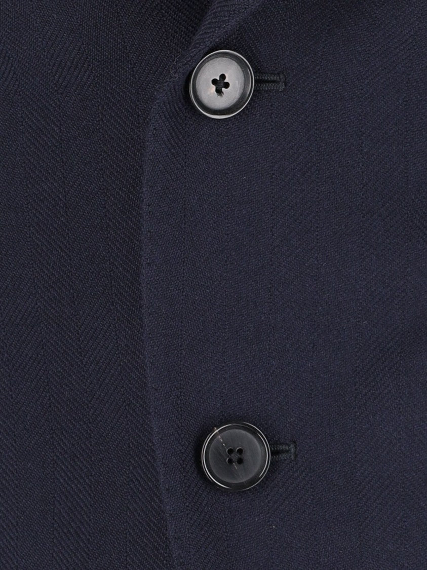 Caruso Tailored Herringbone Jacket With Notched Lapel