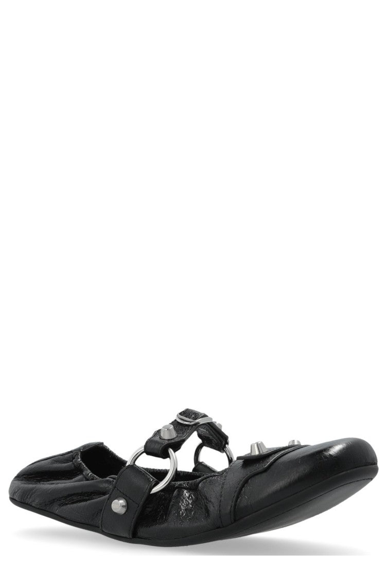 Balenciaga Sleek Red Flats With Rounded Toe And Minimalist Design