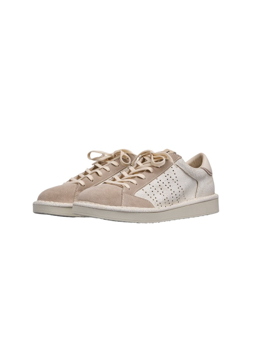 Panchic Lace-Up Sneakers With Contrast Suede Toe Cap