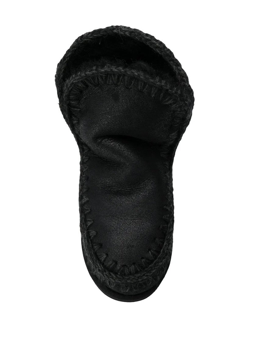 Mou Soft Leather Ankle Boots With Decorative Stitching