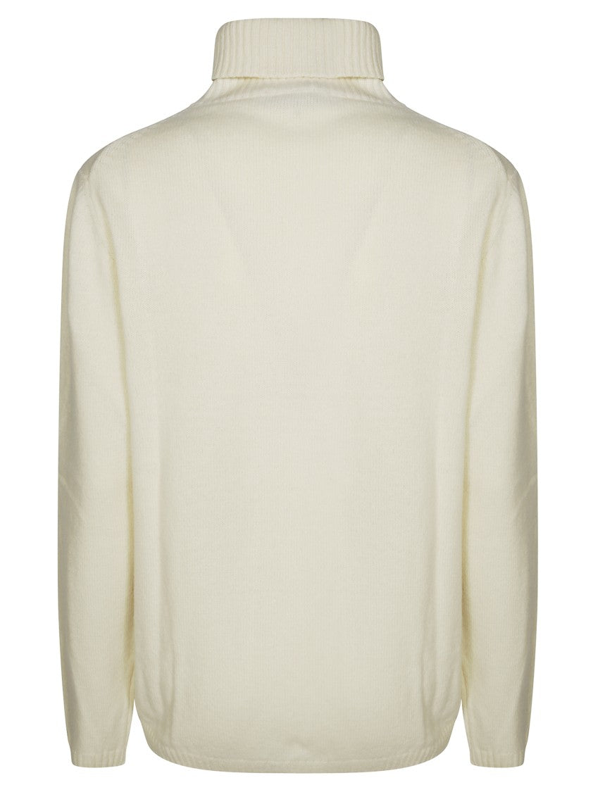 Daniele Fiesoli Relaxed-Fit White Turtleneck Sweater