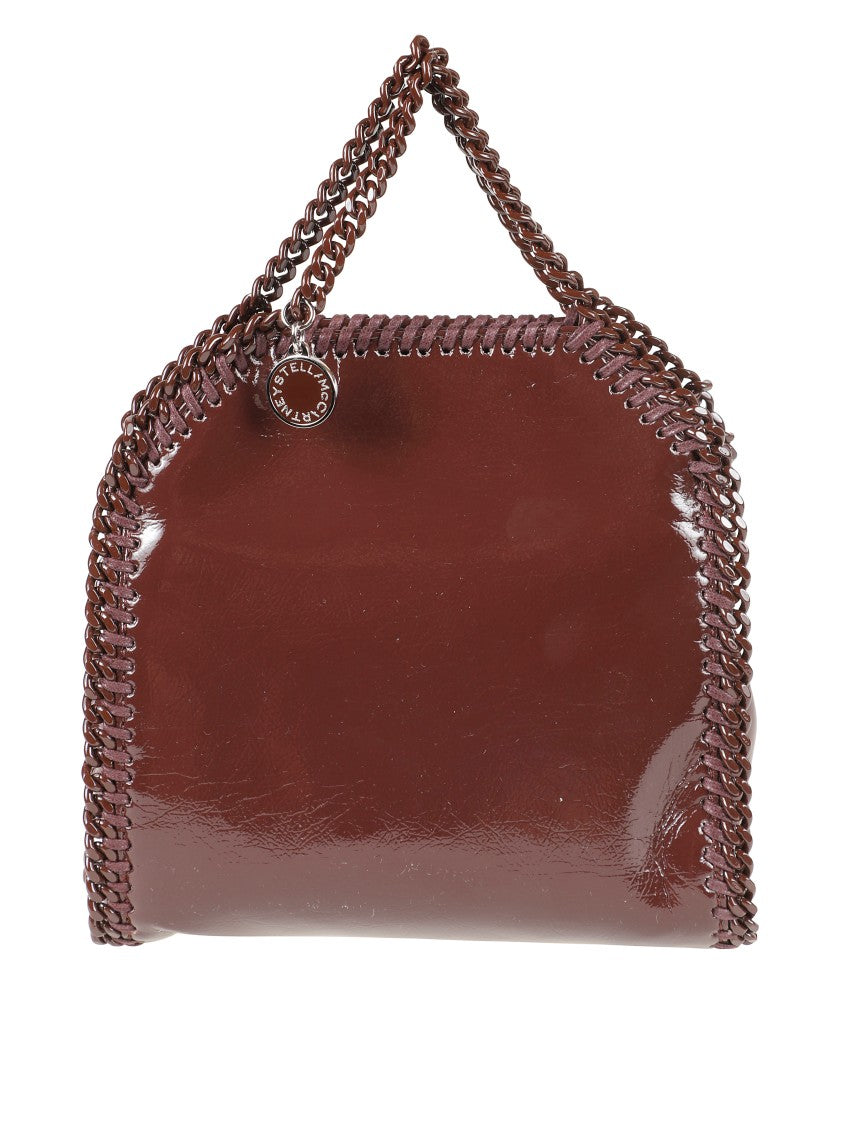 Stella Mccartney Brown Structured Handbag With Chain Trim