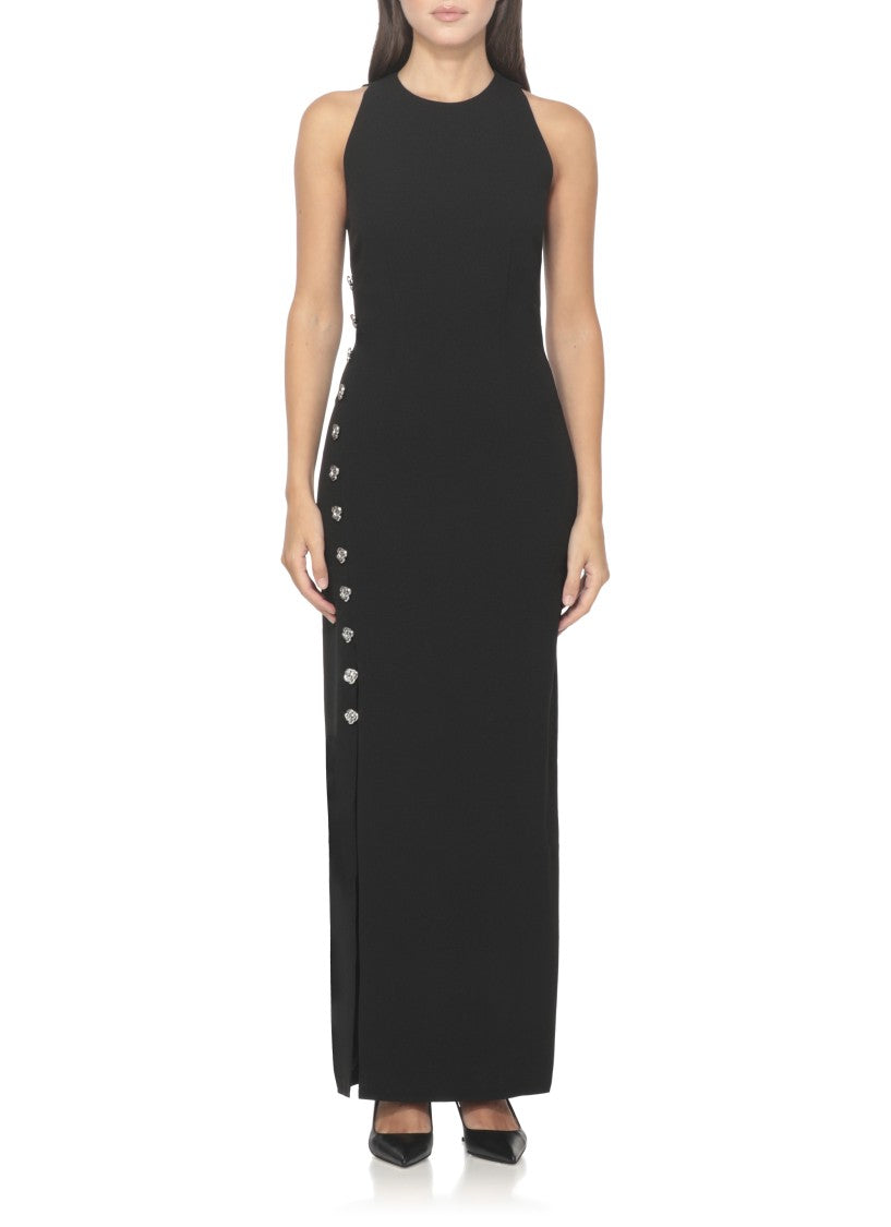 Rotate Sleeveless Crepe Evening Dress With Rear Zip