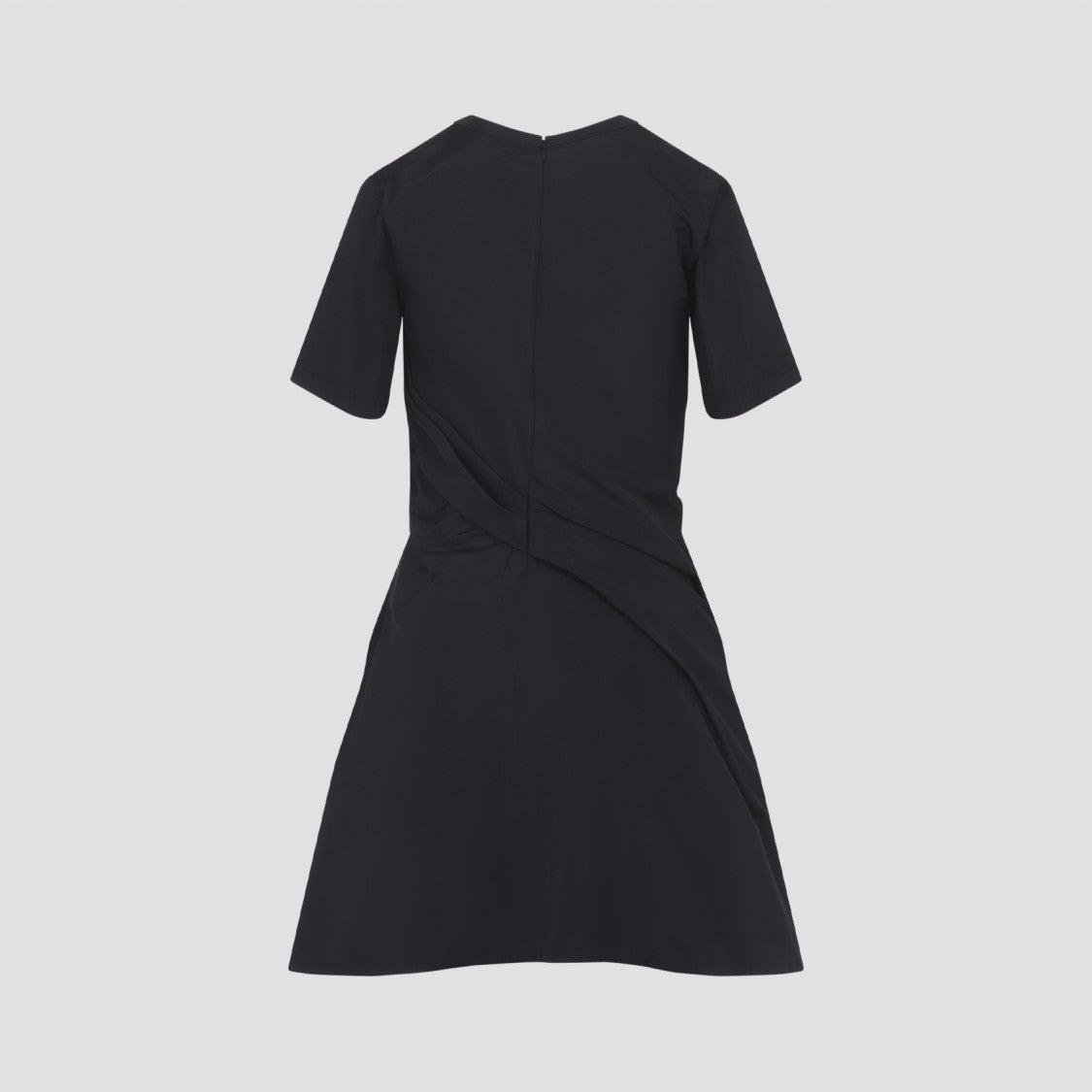 Loewe Twisted Black Taffeta Mini Dress With Concealed Zip
