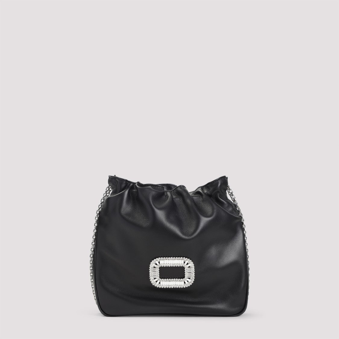 Roger Vivier Pilgrim Pocket Black Leather Mini Clutch