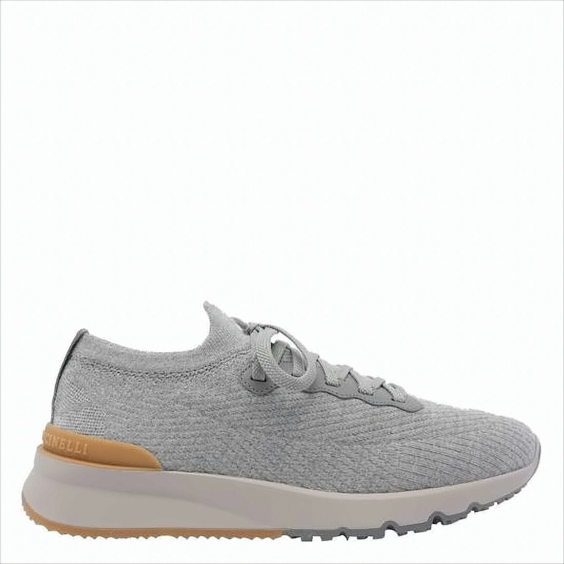 Brunello Cucinelli Knitted Wool Sneakers With Textured Upper And Branding Detail