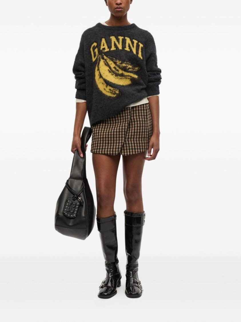 Ganni Graphic Knit Sweater With Playful Banana Design