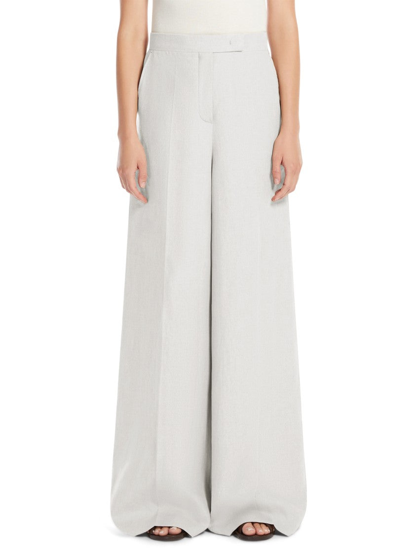 Max Mara Wide-Leg White Trousers With High Waist
