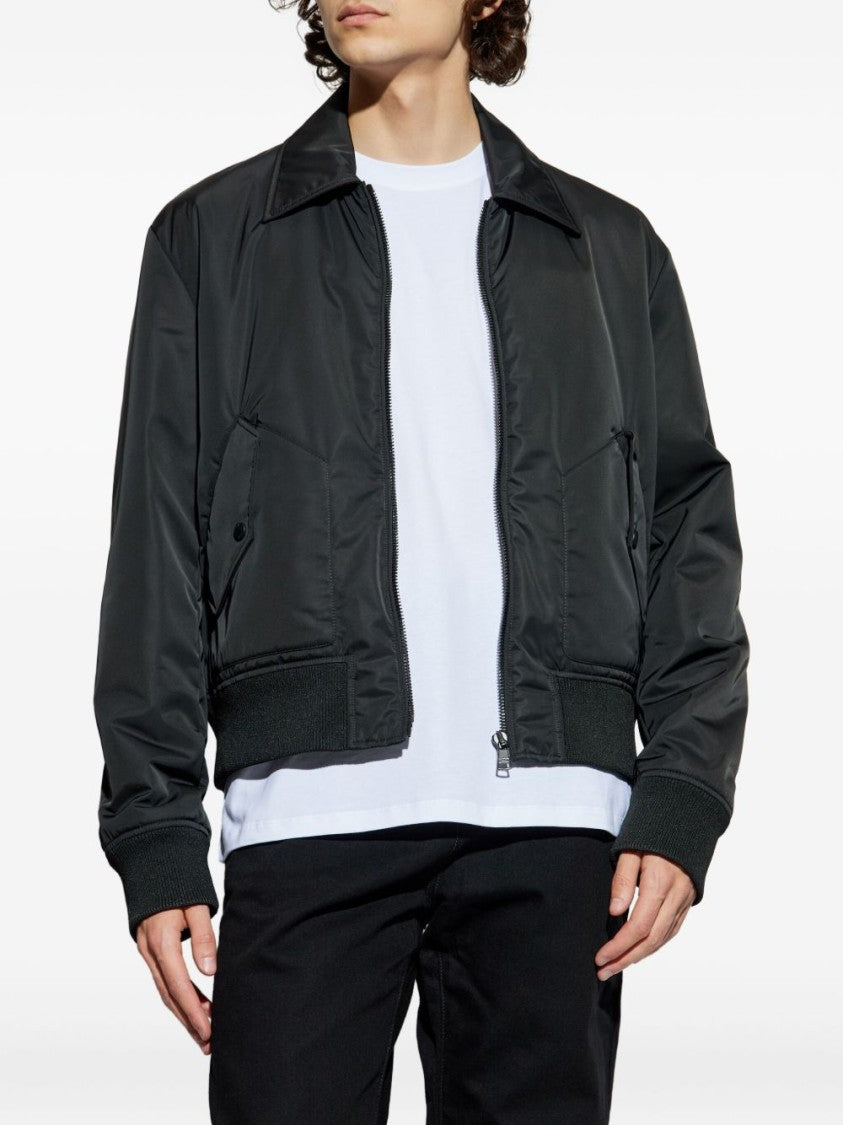Balmain Contemporary Black Coat With Ribbed Cuffs And Flap Pockets