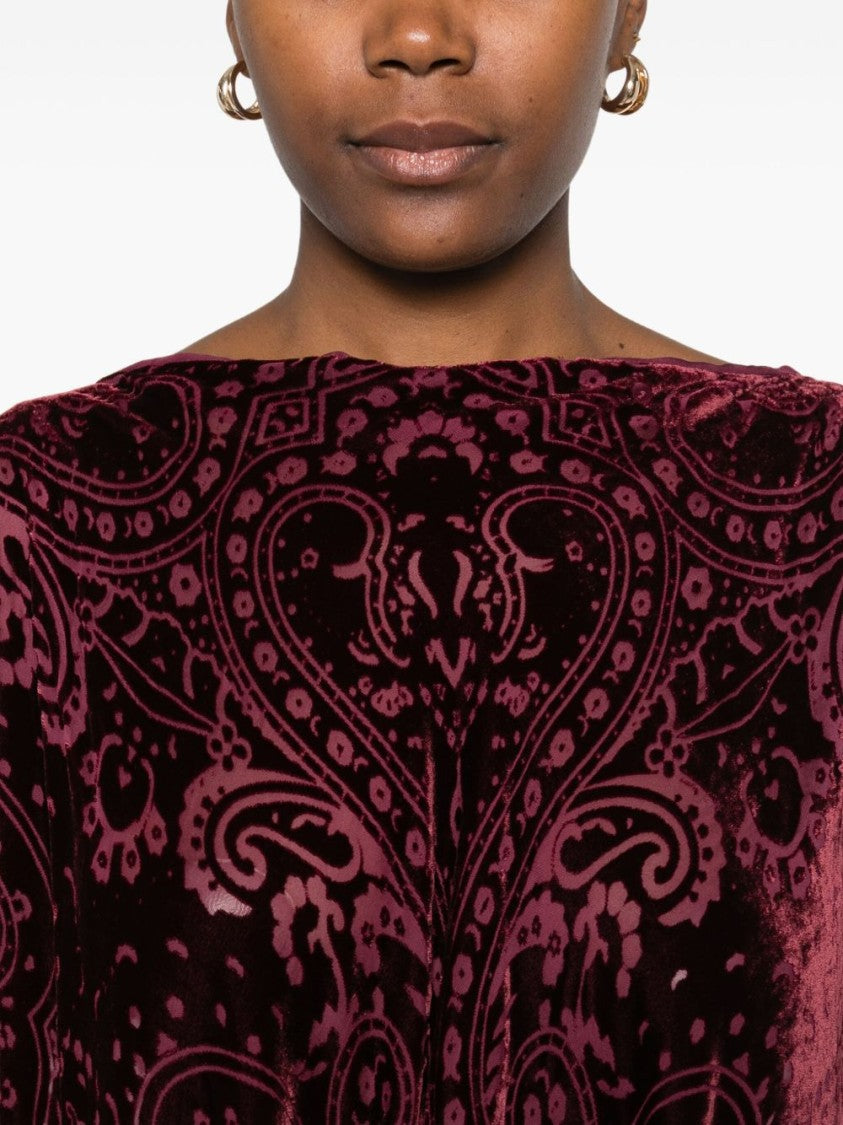 Etro Poncho-Style Bordeaux Coat