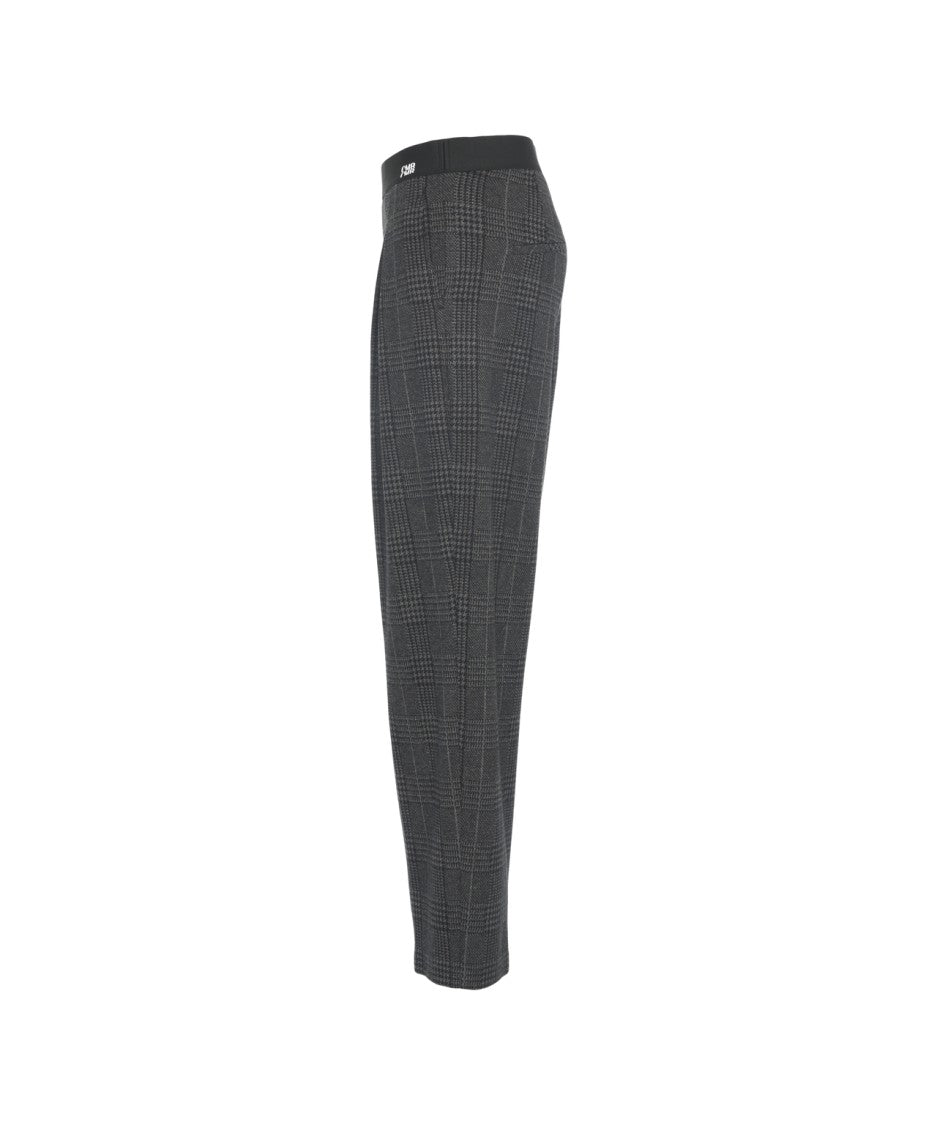 Cambio Glencheck Wide-Leg Trousers With Classic Pleats