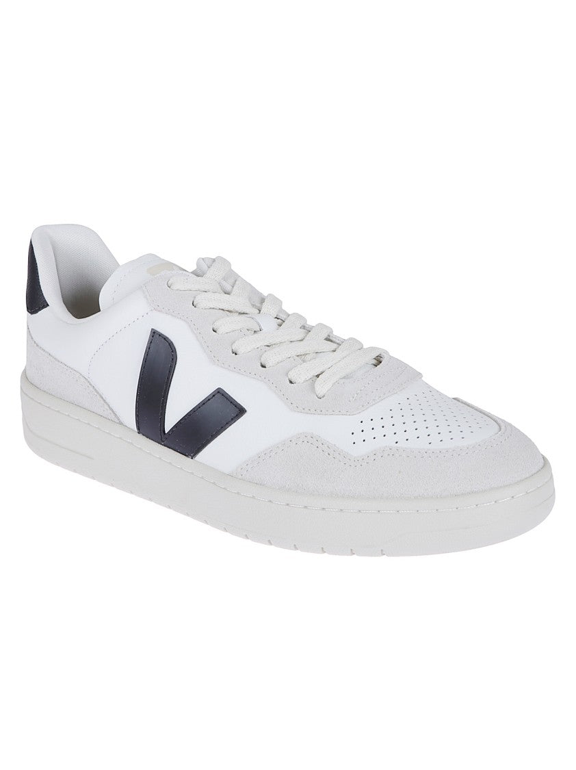 Veja Perforated Leather Low-Top Sneakers With Suede Inserts