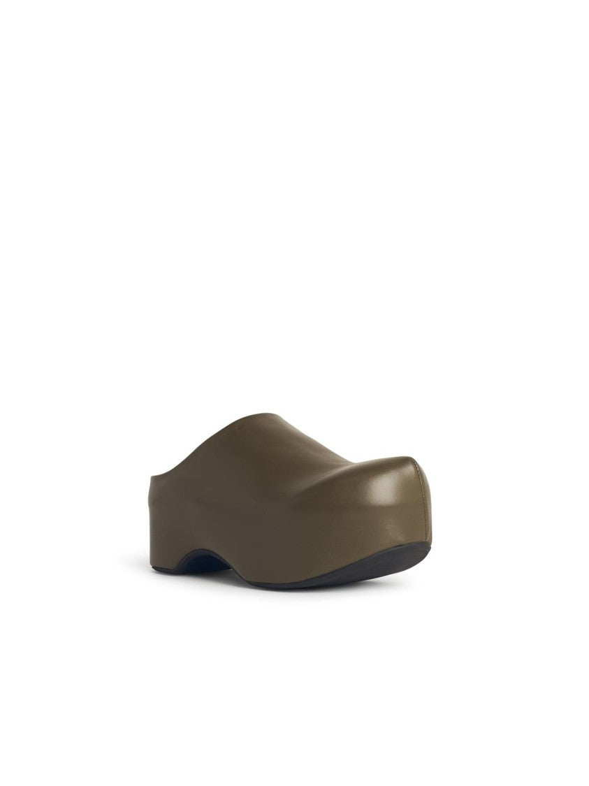 Marni Chunky' Green Leather 'Deepsage' Clog Sabots