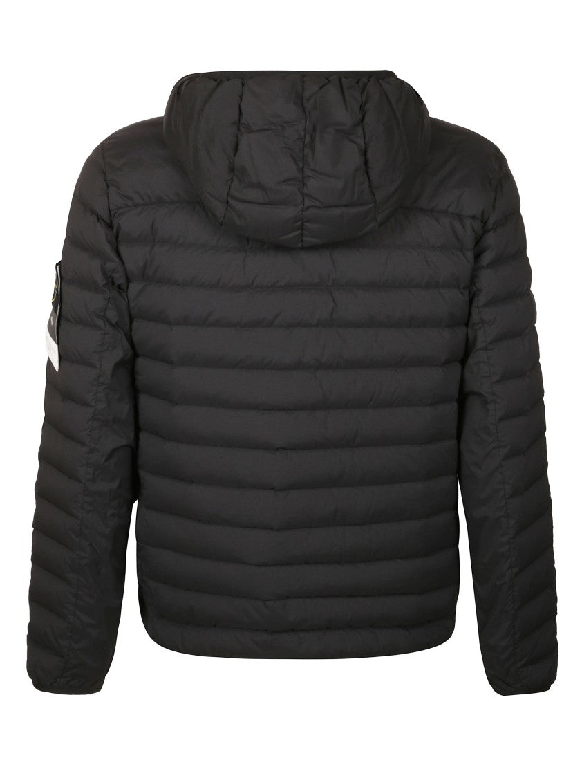 Stone Island Structured Black Coat With Tailored Fit